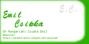 emil csipka business card